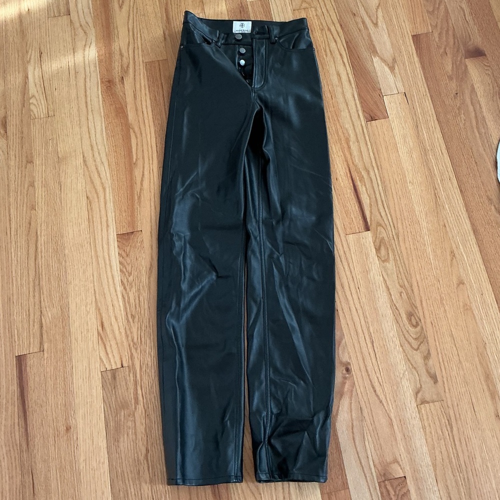Anine Bing Black Leather Trousers